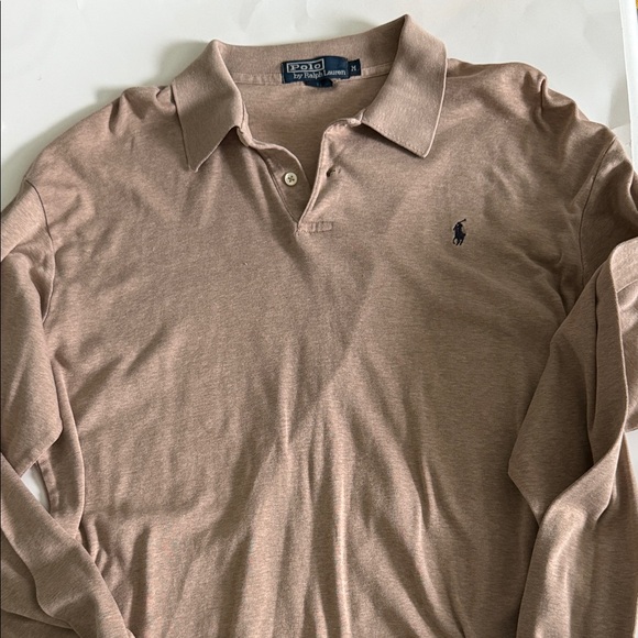 Polo by Ralph Lauren Men's Brown Long Sleeve Polo - Picture 1 of 5